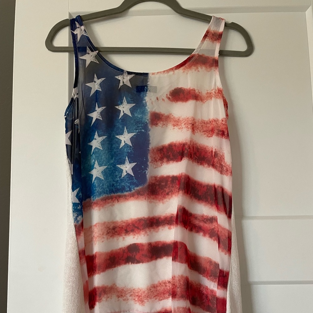 American themed tank! Sweater texture back that is super soft! Never worn!!